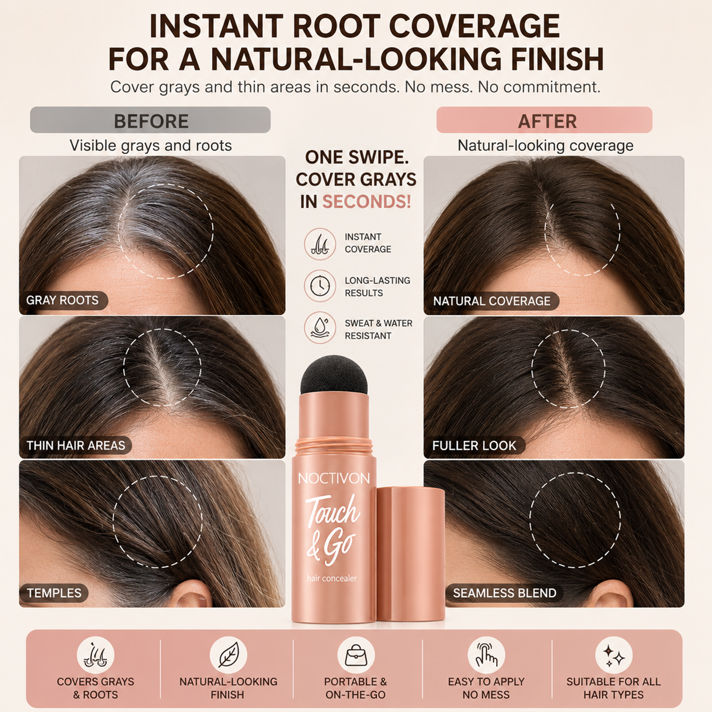 NOCTIVON® Touch & Go Hair Concealer