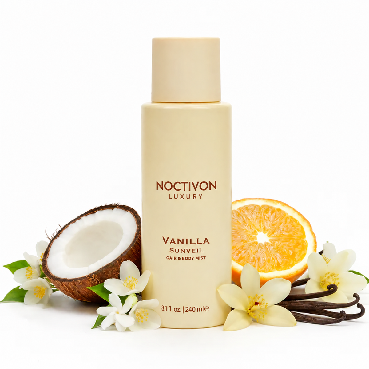 Vanilla-flavored fragrance body spray