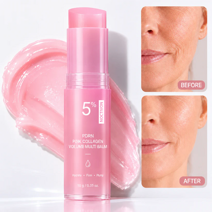 PDRN Pink Collagen Multi Balm Stick | Hydrating Skincare Balm with PDRN, Collagen & NAD | For Under-Eyes, Neck, Forehead & Lip Care | Korean Skincare