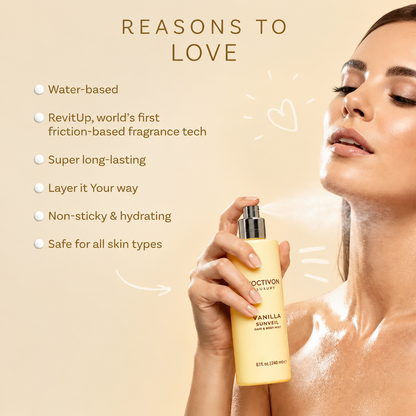 Vanilla-flavored fragrance body spray