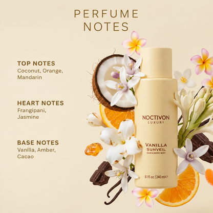 Vanilla-flavored fragrance body spray
