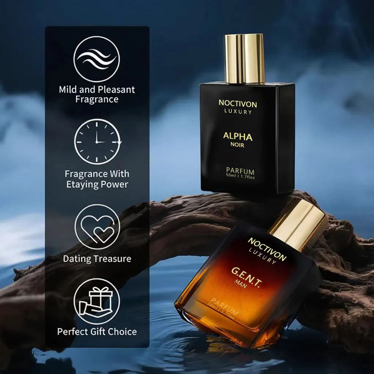 Men's Fragrance Set – 2-Piece Woody & Amber Cologne Duo