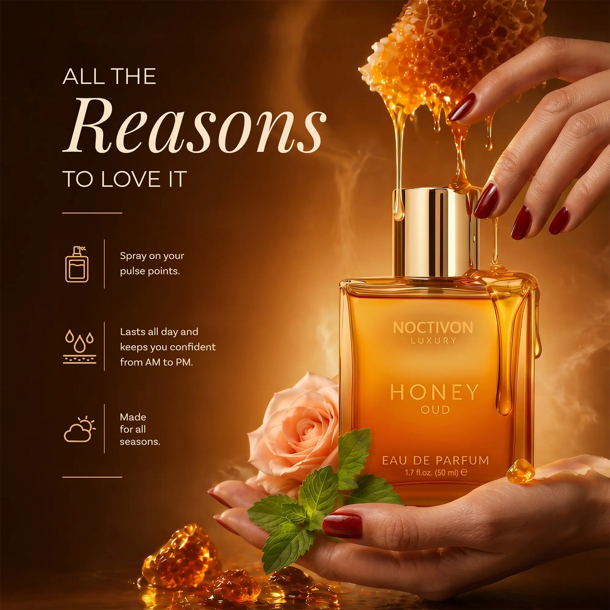 Honey Oud Perfume – Unisex Eau de Parfum | Noctivon