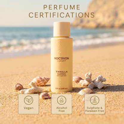 Vanilla-flavored fragrance body spray
